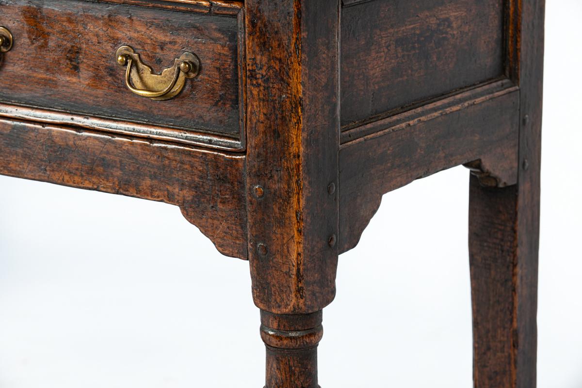 Antique English Georgian solid warm brown oak rich patina console or sideboard 4