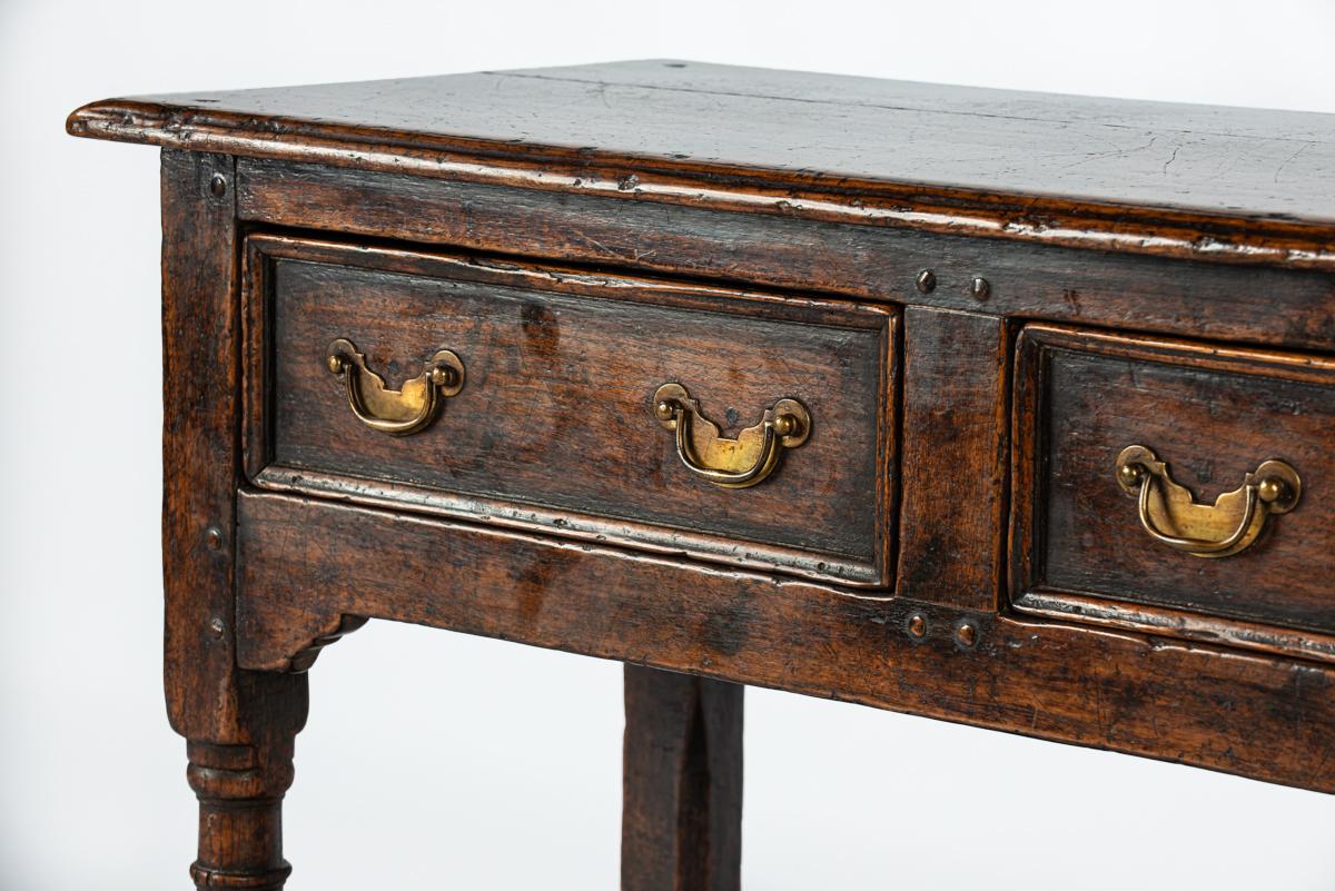 Antique English Georgian solid warm brown oak rich patina console or sideboard 5