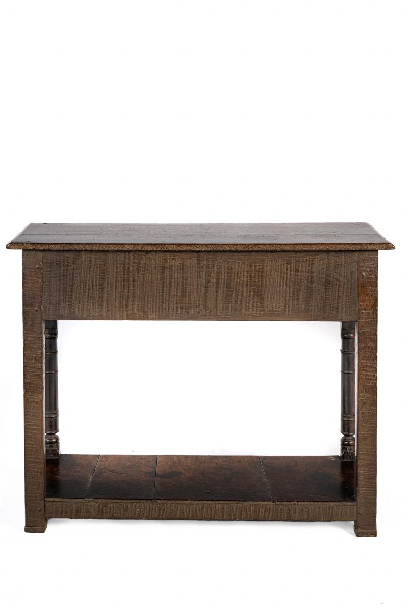 Antique English Georgian solid warm brown oak rich patina console or sideboard In Good Condition In Casteren, NL