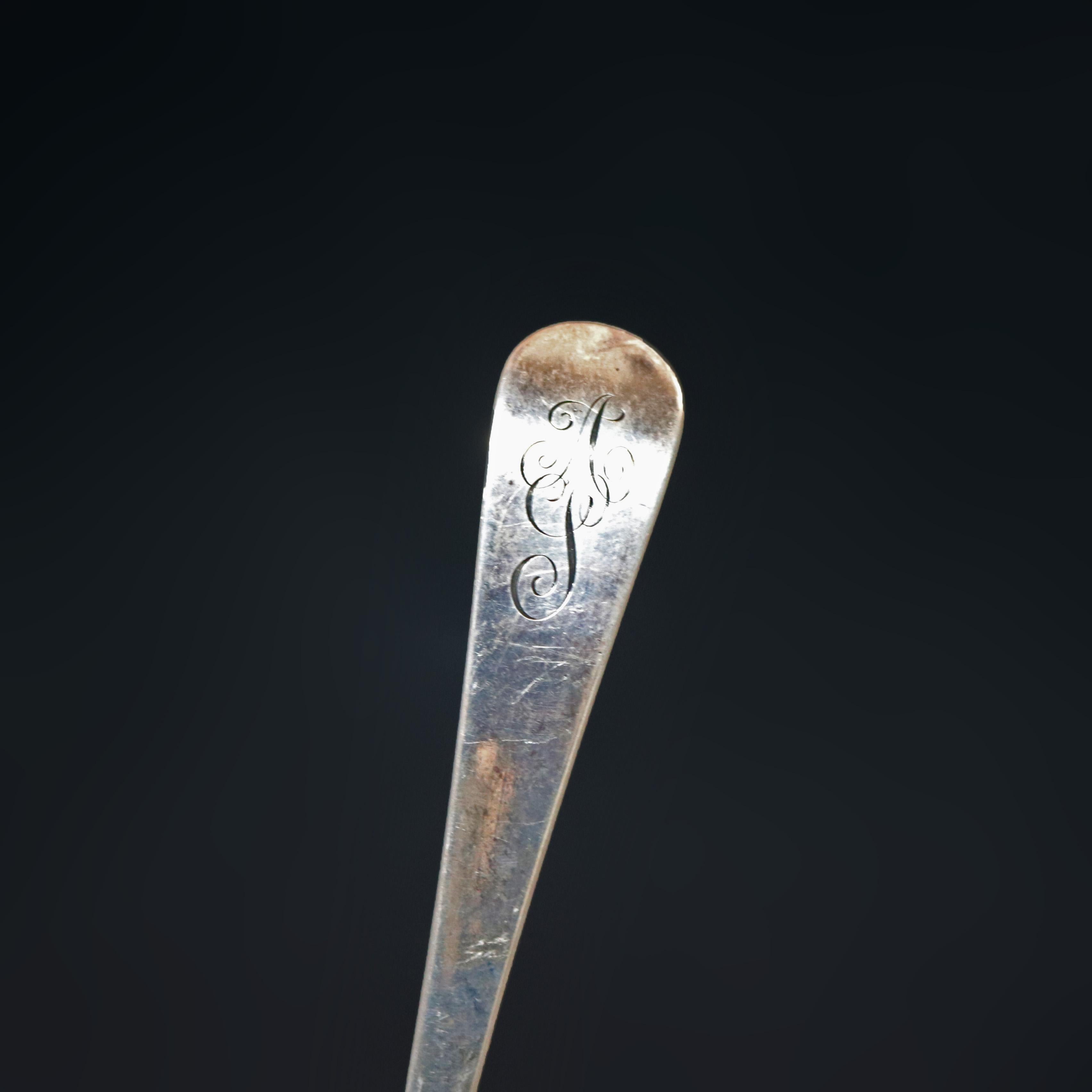 Antique English Georgian Sterling Shell Ladle, Hallmarked, 5.5 T.O., circa 1930 In Good Condition For Sale In Big Flats, NY