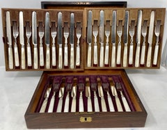 Antique English Georgian Sterling Silver 18-Piece Dessert Service, London 1801