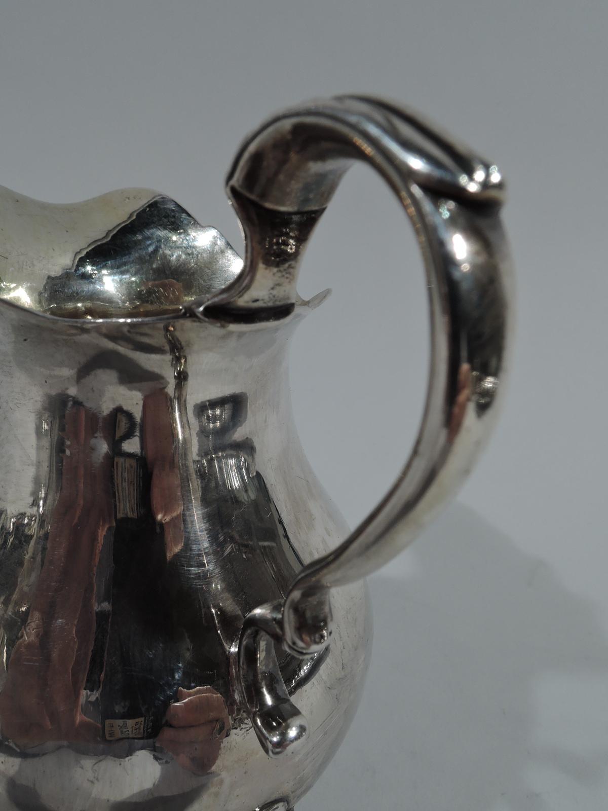 Mid-18th Century Antique English Georgian Sterling Silver Creamer
