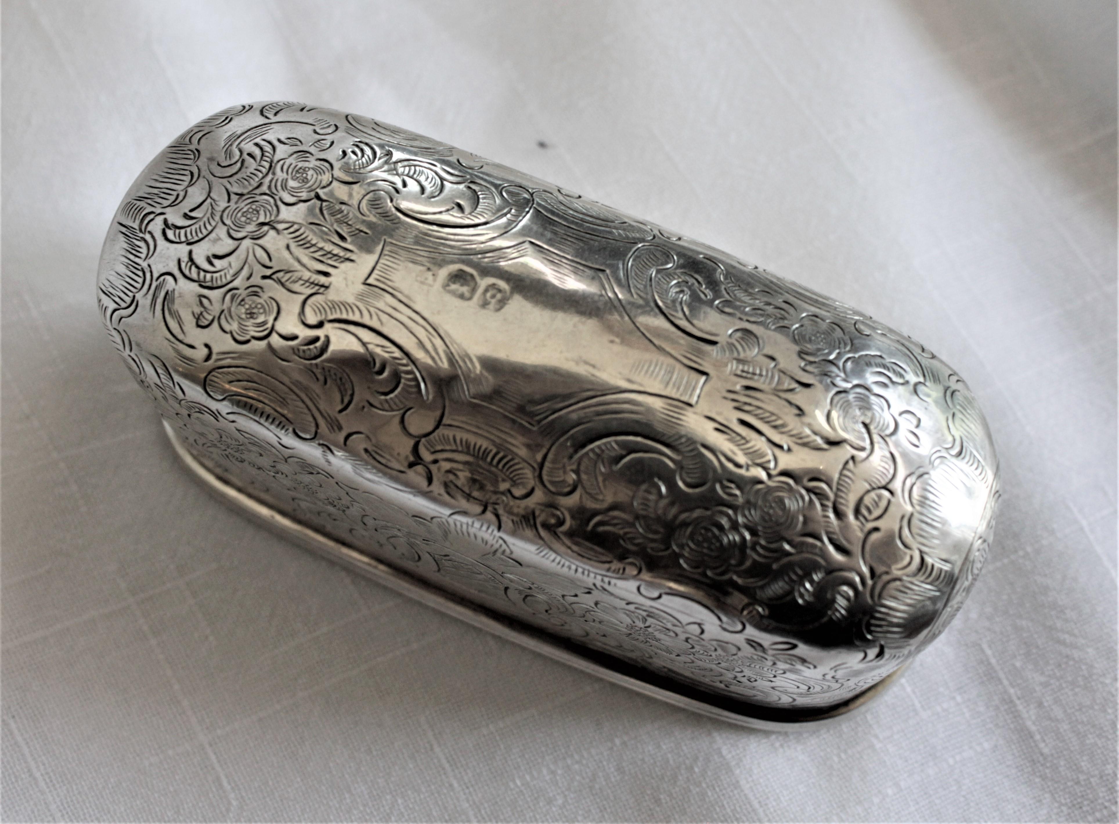 Antique English Georgian Sterling Silver Pocket Cigar Case For Sale 4