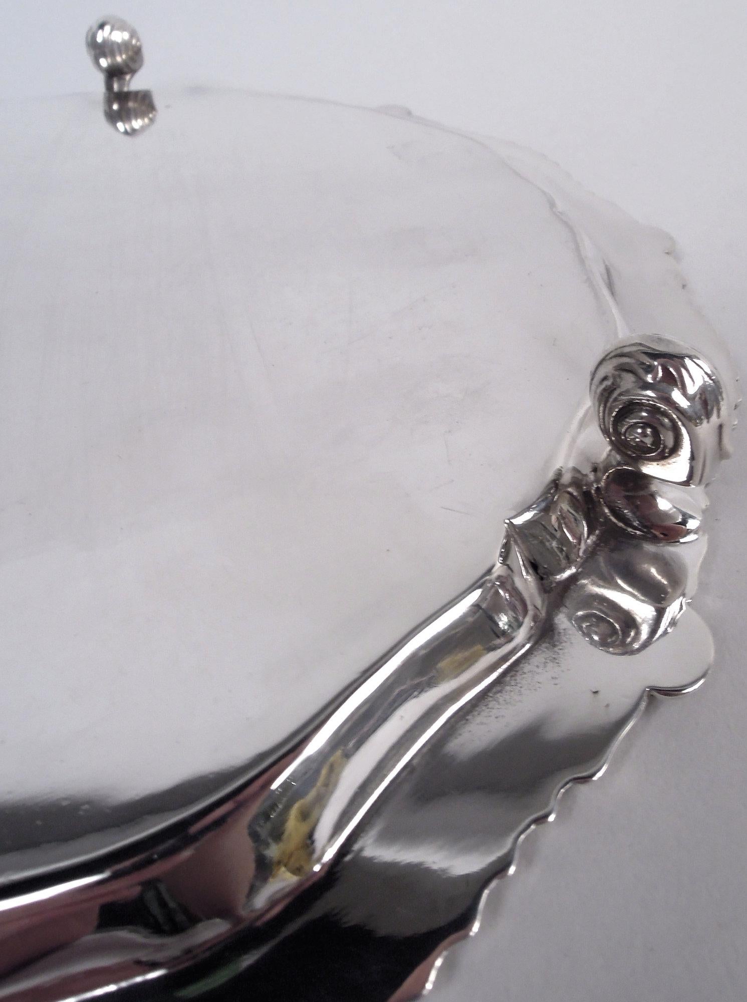 Antique English Georgian Sterling Silver Salver, 1921 For Sale 1
