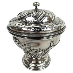 Antica zuccheriera inglese georgiana in argento sterling, 1758