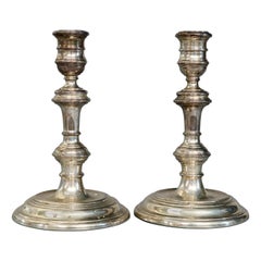 English Georgian Sterling Silver Weighted Hallmarked Candlesticks, circa 1830