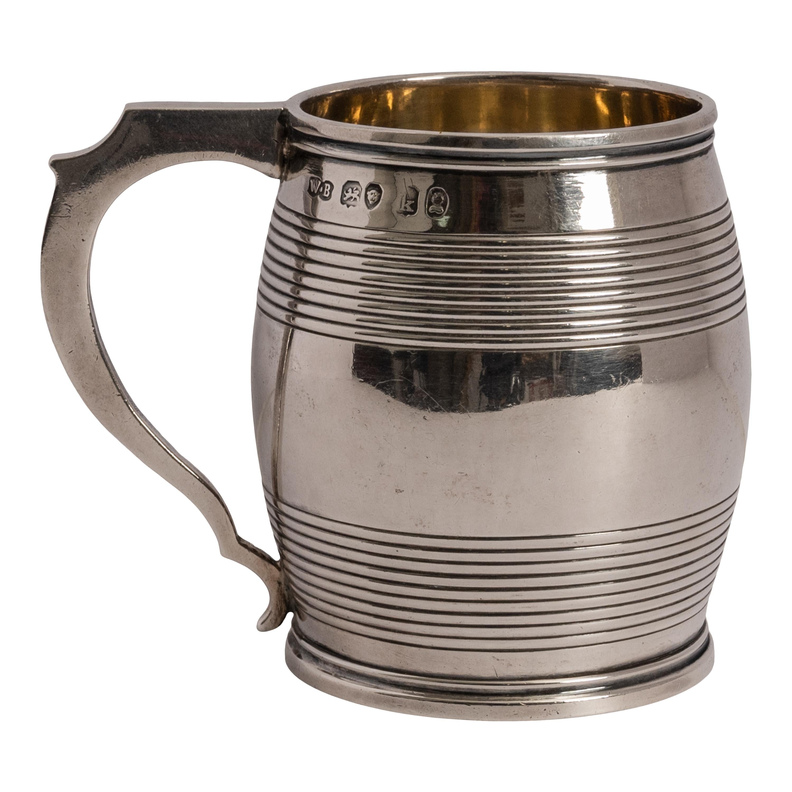 Early 19th Century Antique English Georgian Sterling Silver William Bateman Christening Cup, 1825 For Sale