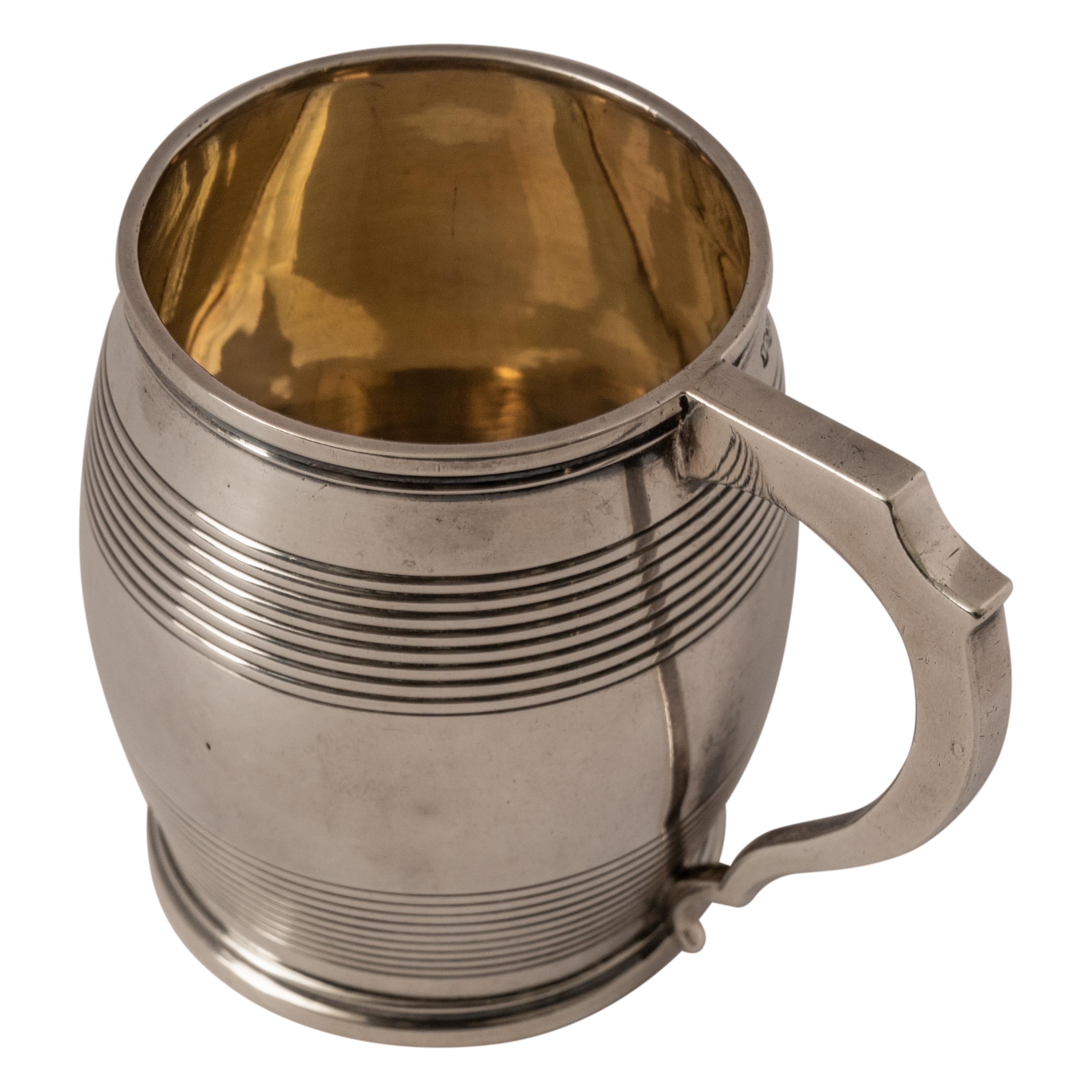 Antique English Georgian Sterling Silver William Bateman Christening Cup, 1825 For Sale 2