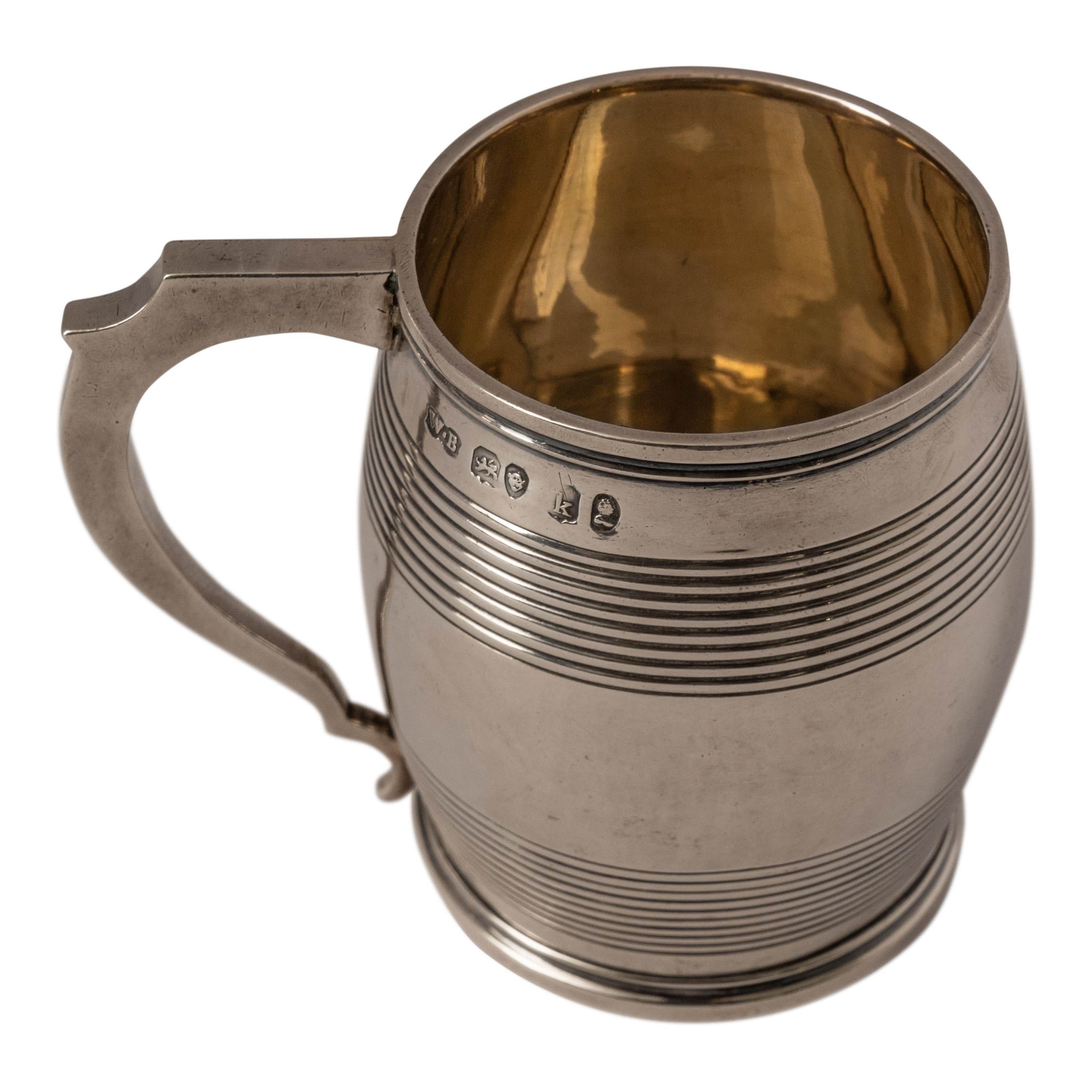 Antique English Georgian Sterling Silver William Bateman Christening Cup, 1825 For Sale 3