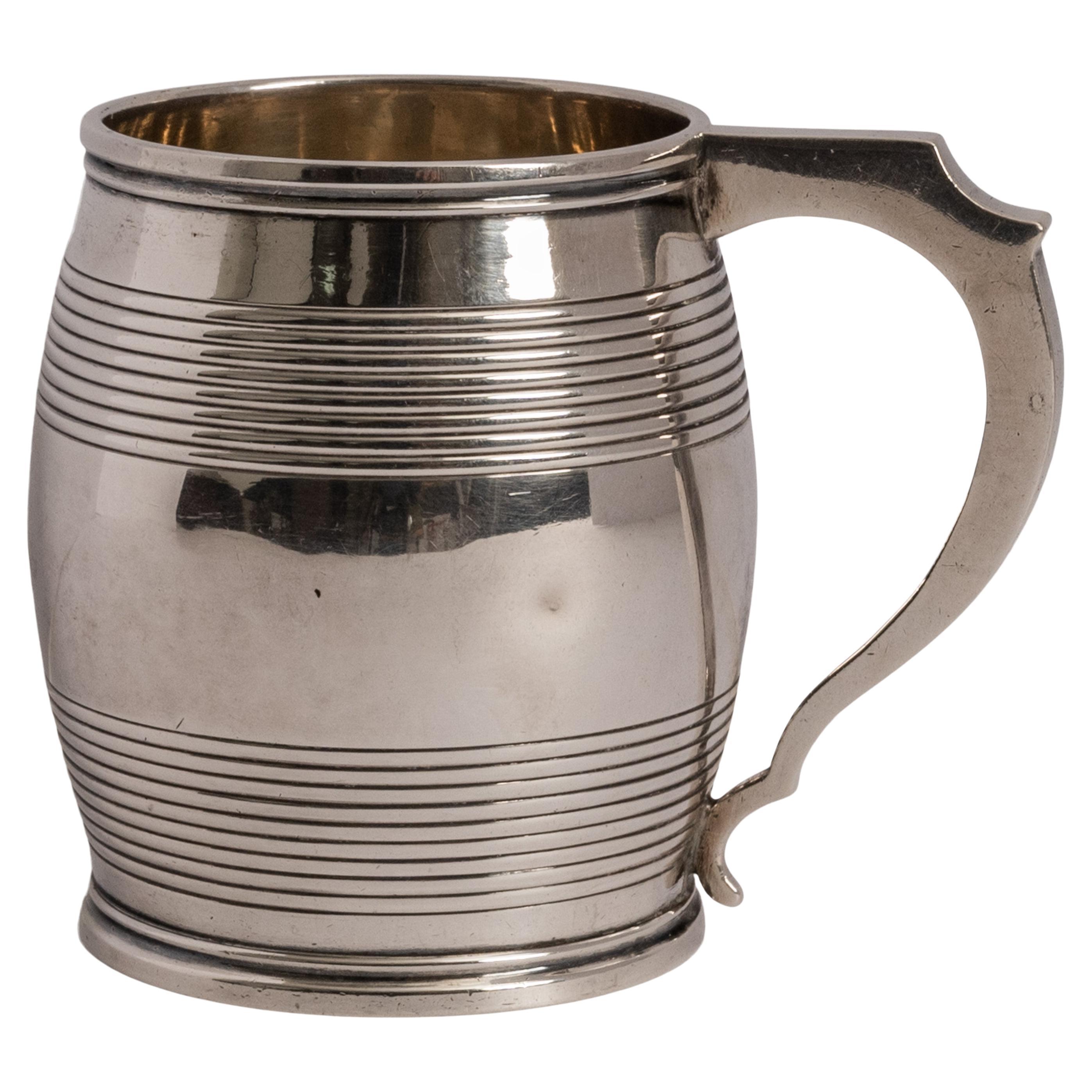 Antique English Georgian Sterling Silver William Bateman Christening Cup, 1825 For Sale