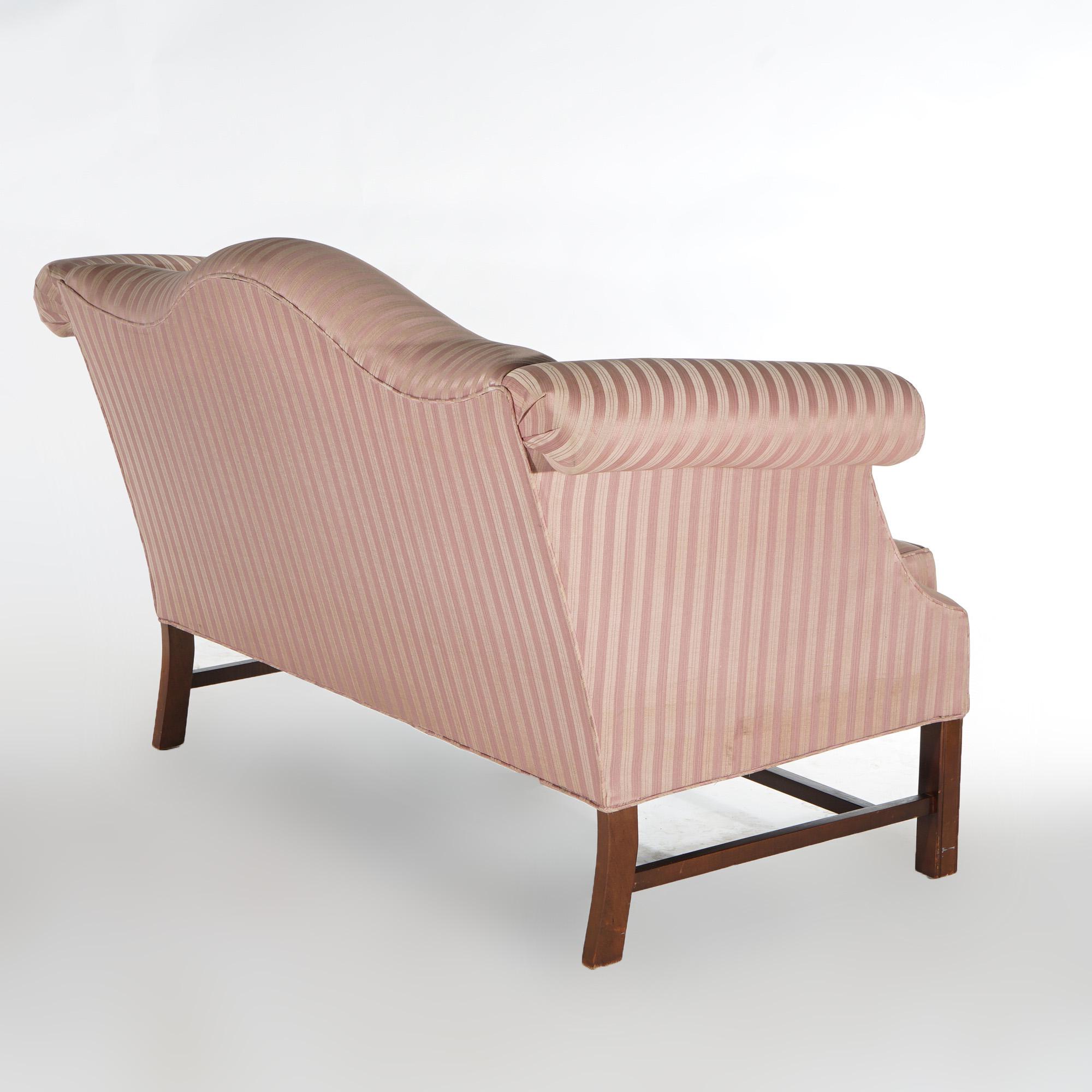Antique English Georgian Style Camel Back Settee Circa 1930 5