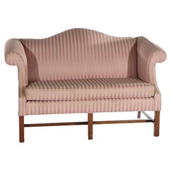 Retro English Georgian Style Camel Back Settee Circa 1930