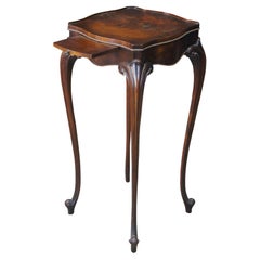 Antique English Georgian Style Flame Mahogany Side Pull Out Tray Pedestal Table