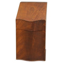 Ancienne boîte à couteaux anglaise de style géorgien en acajou incrusté de flamme, 19ème siècle