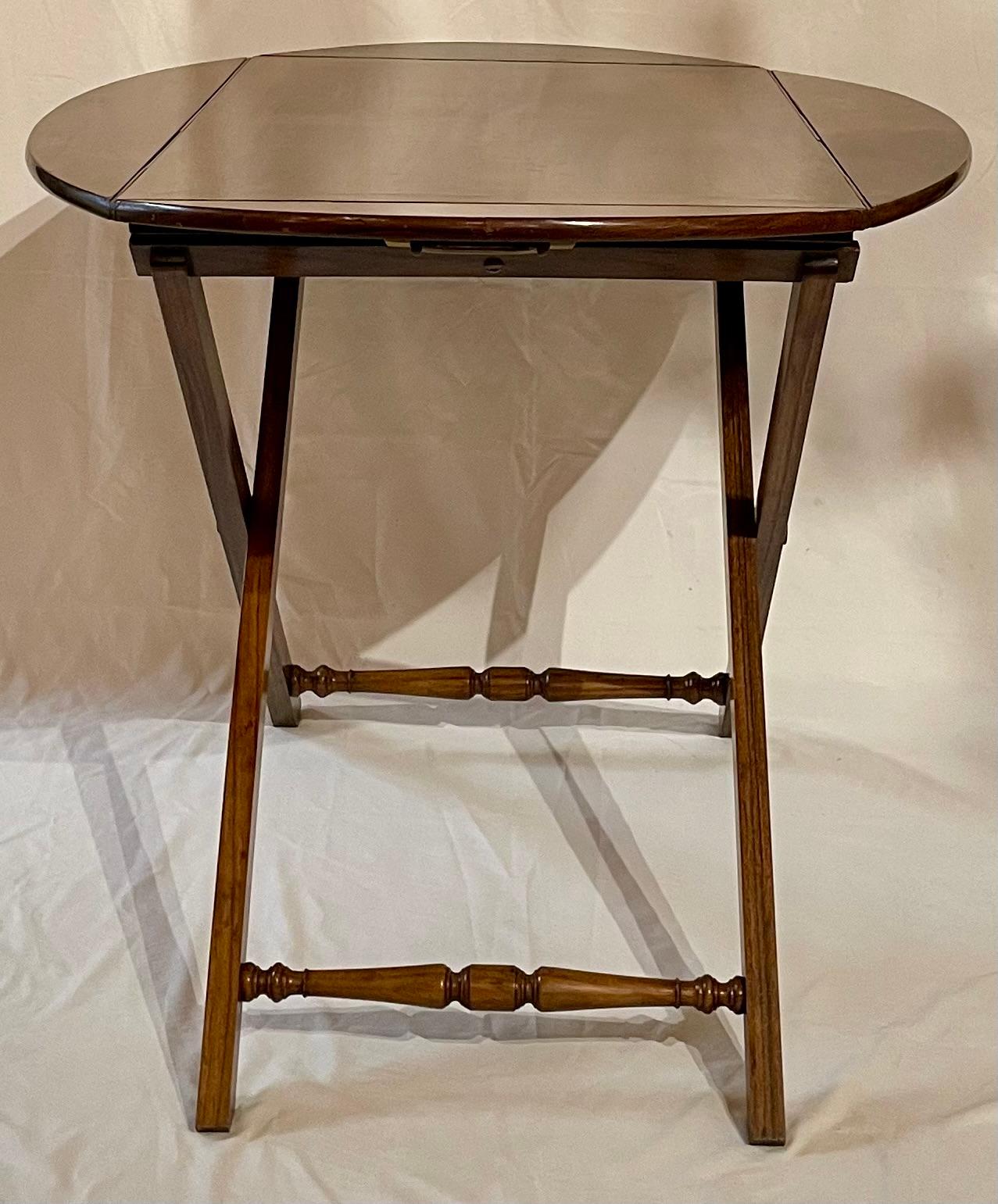 Antique English Georgian Style Mahogany Butlers Tray on Stand, Circa 1860. For Sale 8
