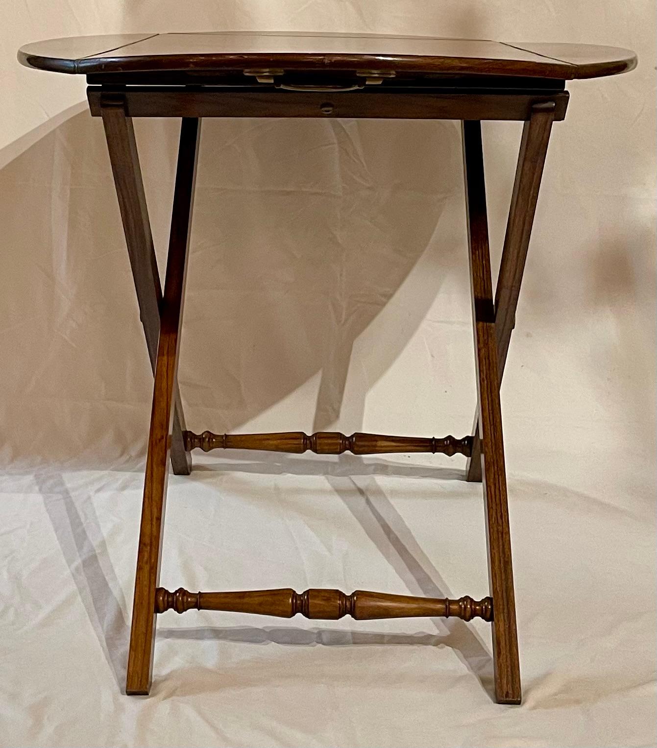 Antique English Georgian Style Mahogany Butlers Tray on Stand, Circa 1860. For Sale 10
