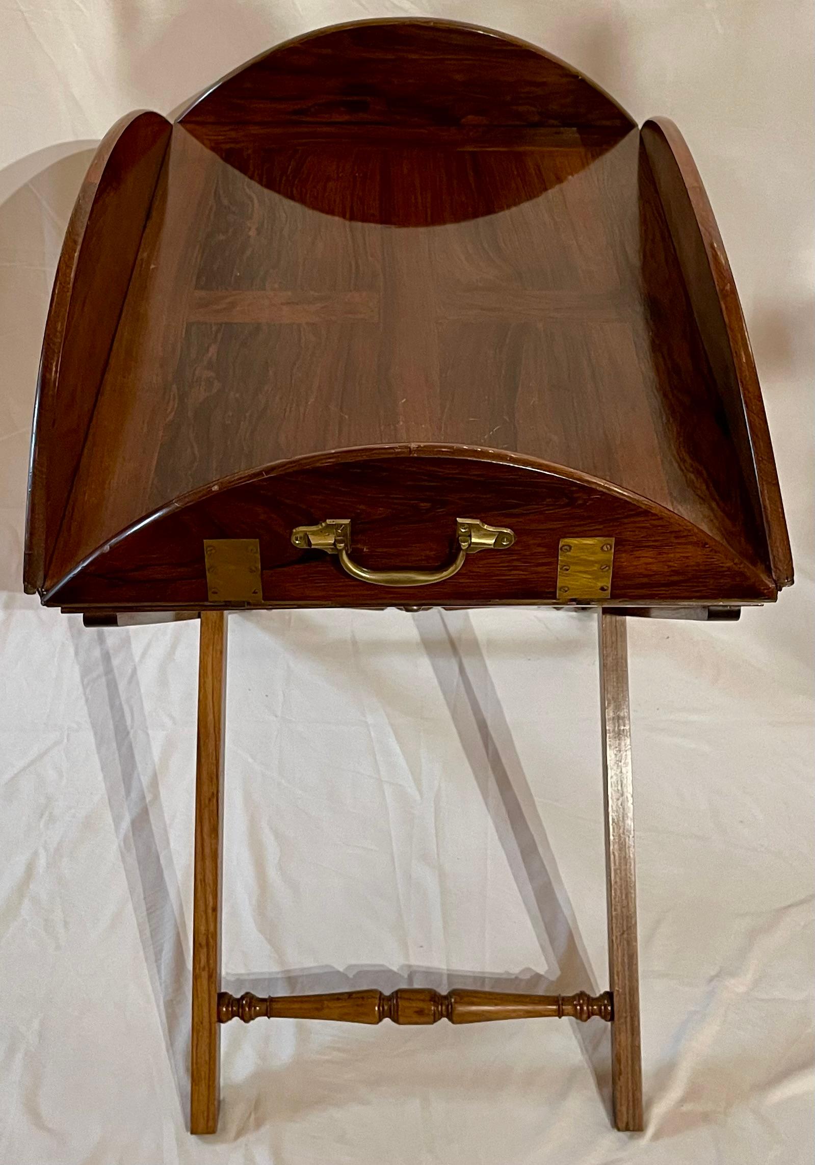 Antique English Georgian Style Mahogany Butlers Tray on Stand, Circa 1860. For Sale 11
