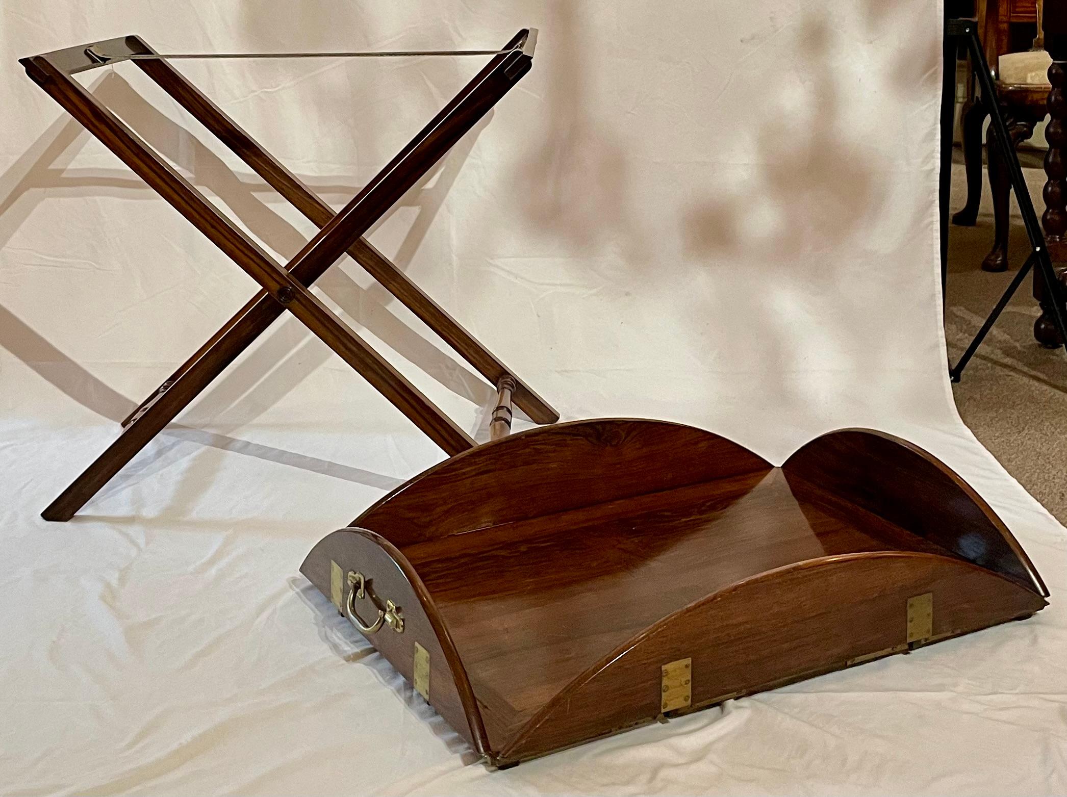 Antique English Georgian Style Mahogany Butlers Tray on Stand, Circa 1860. For Sale 13
