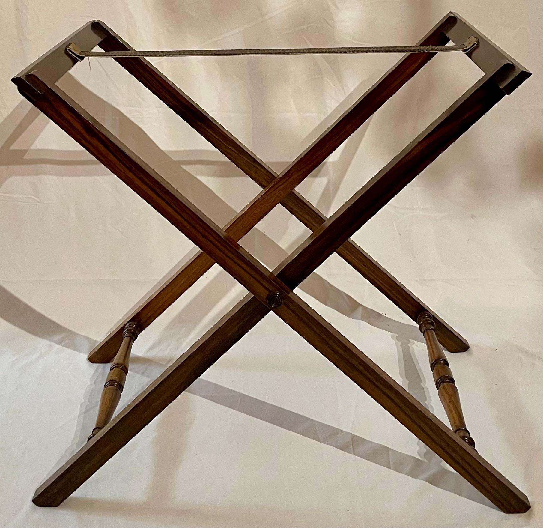 Antique English Georgian Style Mahogany Butlers Tray on Stand, Circa 1860. For Sale 14