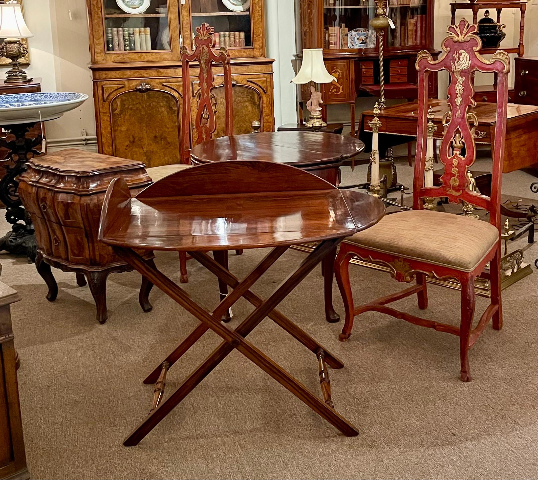 Antique English Georgian Style Mahogany Butlers Tray on Stand, Circa 1860. For Sale 15