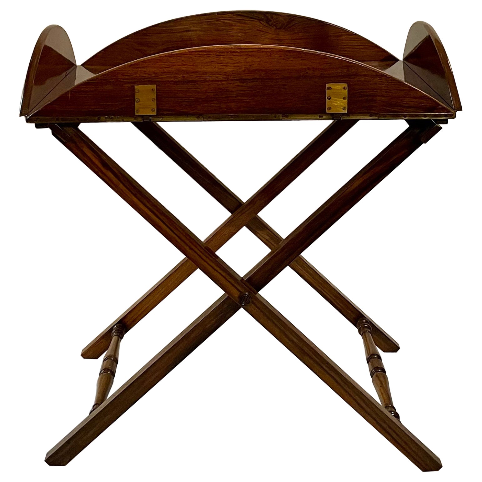 Antique English Georgian Style Mahogany Butlers Tray on Stand, Circa 1860. For Sale