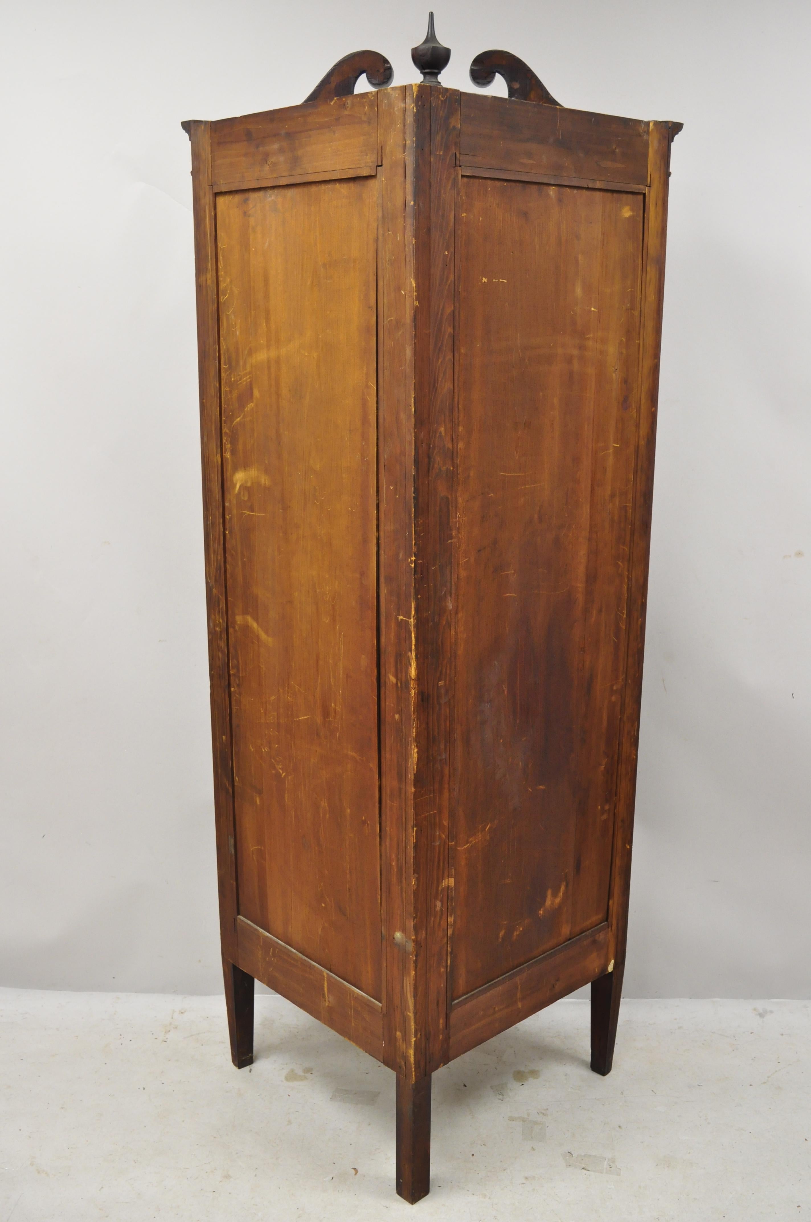 Antique English Georgian Style Mahogany Corner China Cabinet Display Case Curio For Sale 3