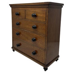 Antique English Georgian Style Miniature Apprentice Chest Drawers Mahogany 19C