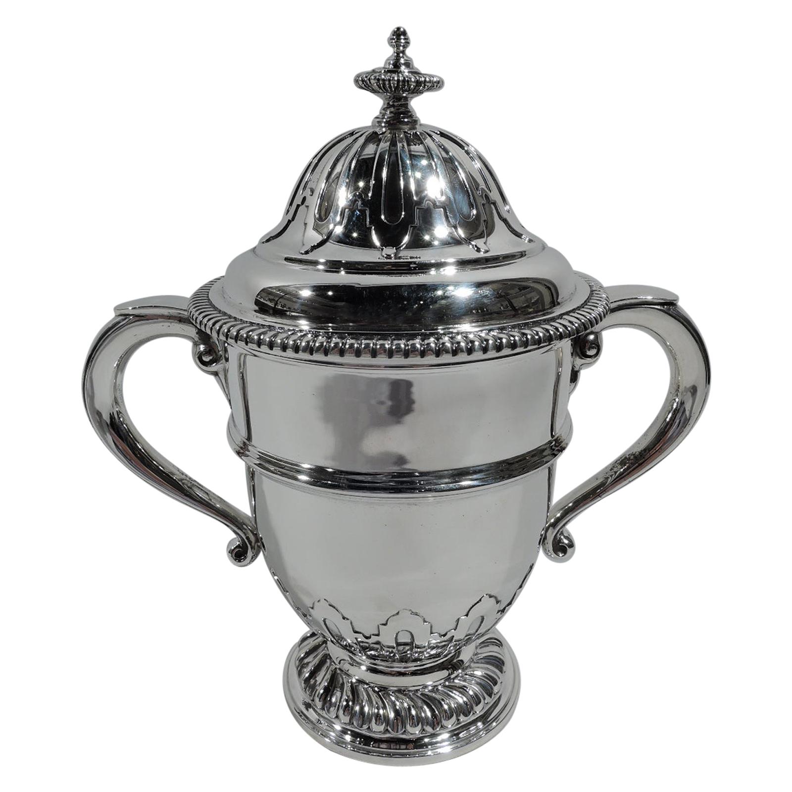 Antique English Georgian-Style Sterling Silver Covered Urn