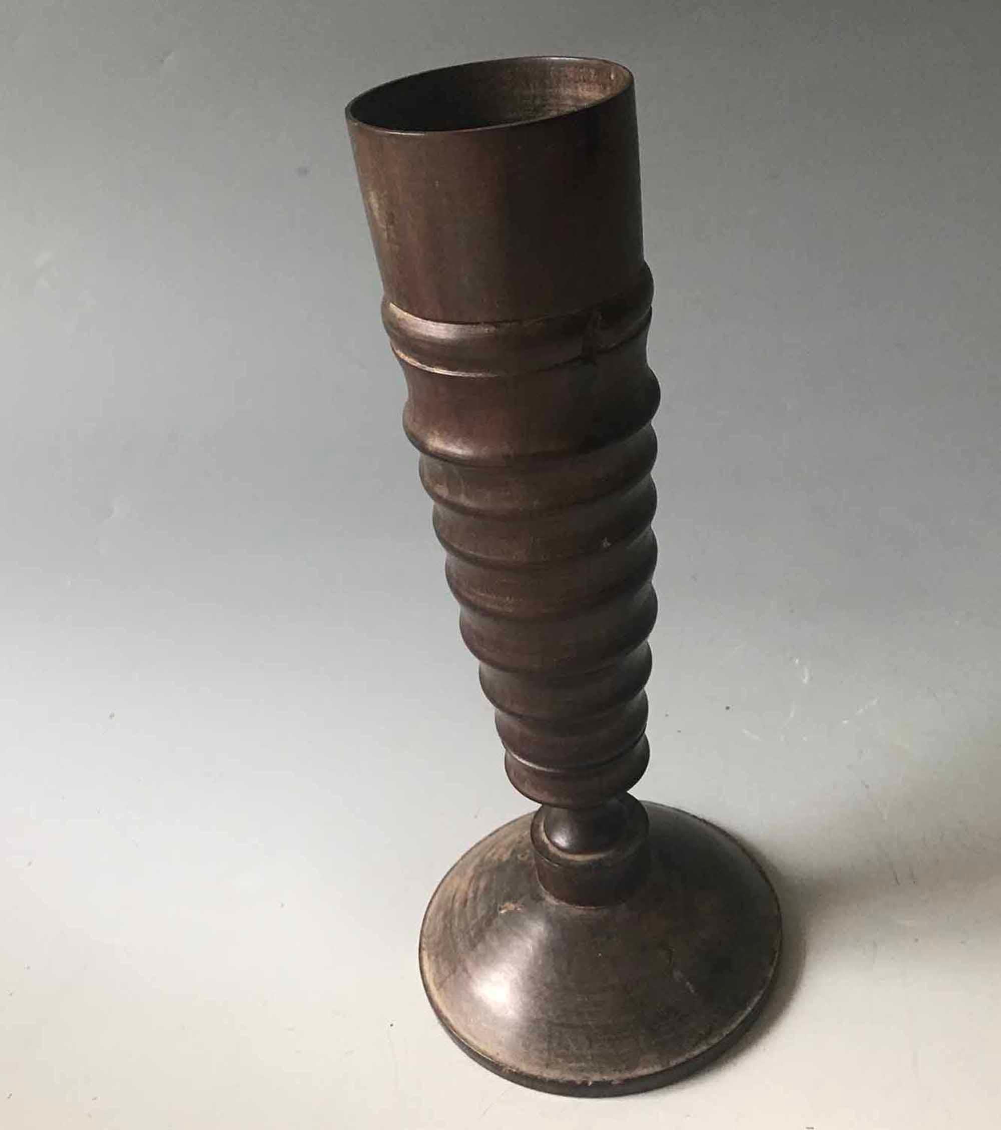 Antique English Georgian Turned Wood Goblet, Circa 1790 In Distressed Condition In London, GB