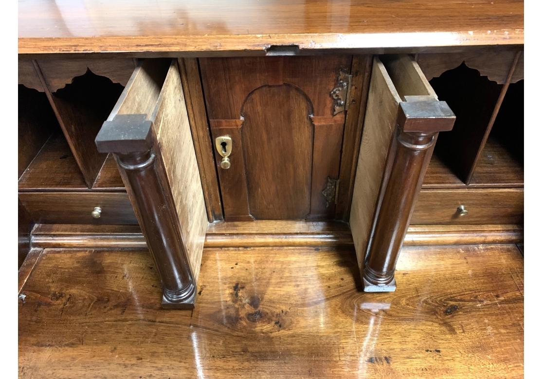 Antique English Georgian Walnut Slant Front Secretary Desk For Sale 11