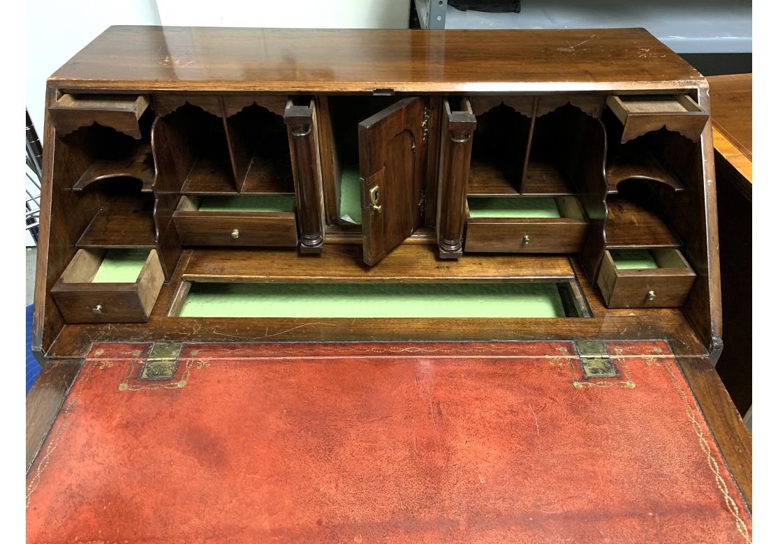 Antique English Georgian Walnut Slant Front Secretary Desk For Sale 12