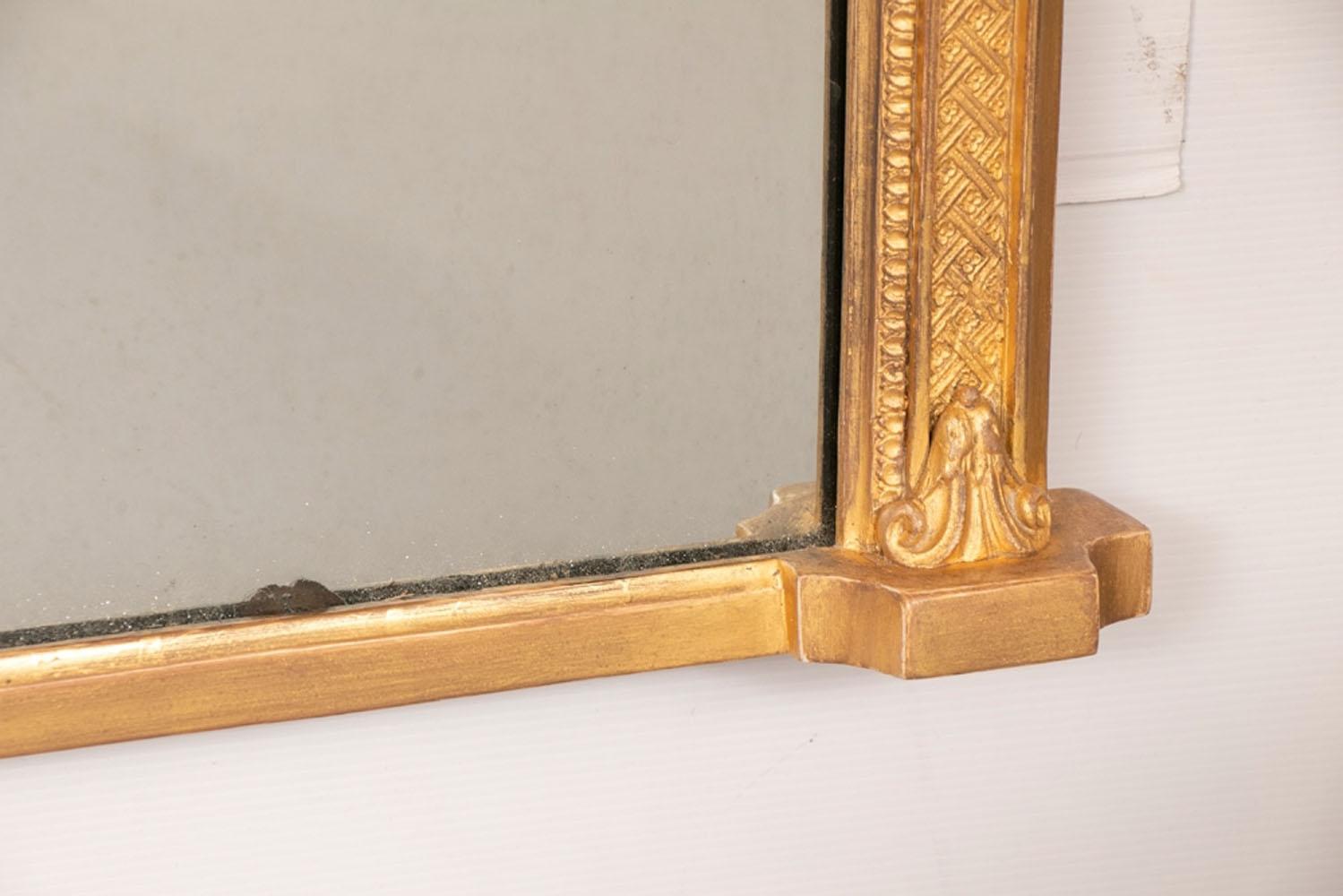 Early Victorian Antique English Gilded Overmantle wall Mirror