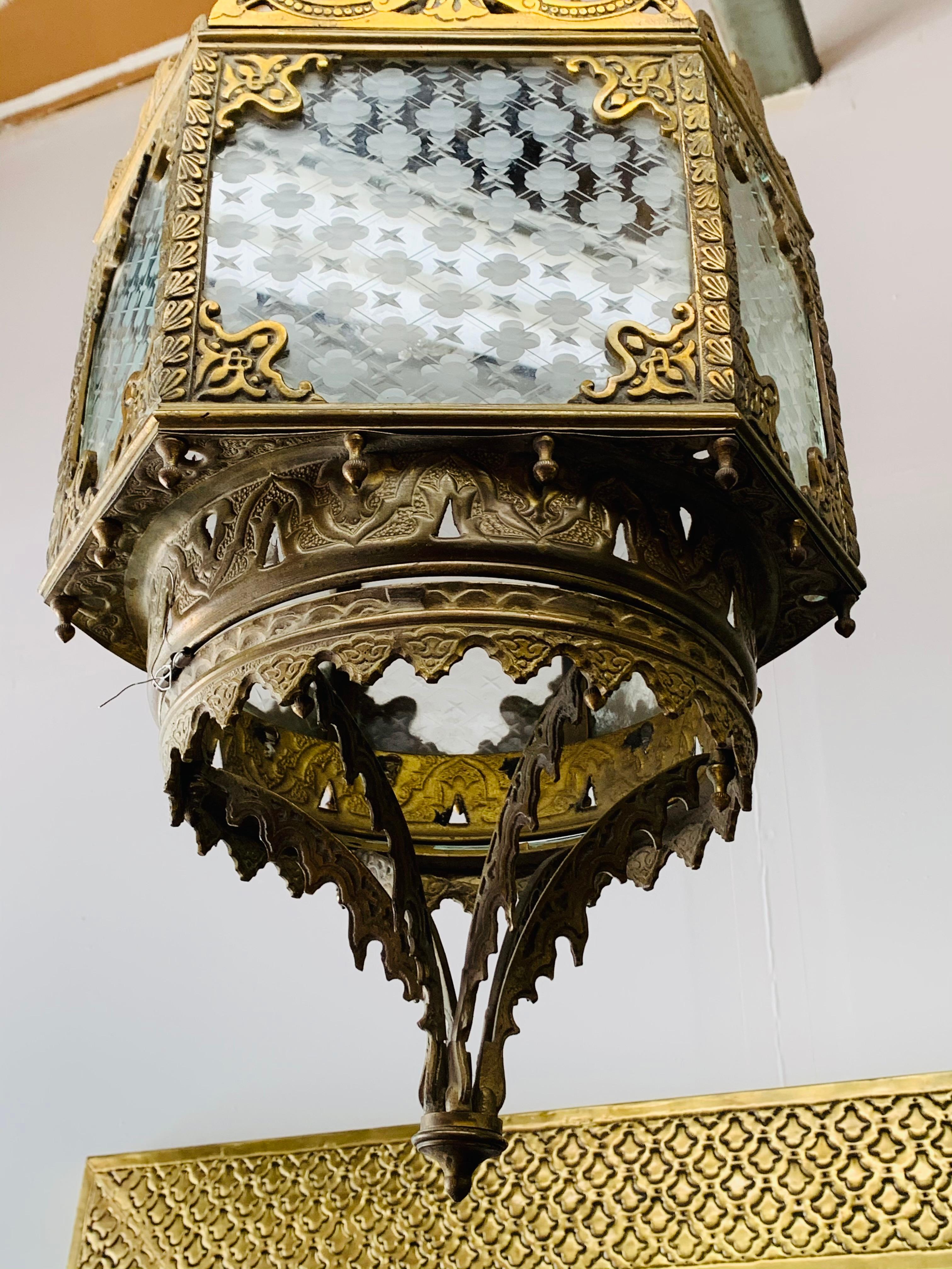 Antique English Gilt Bronze Lantern 7