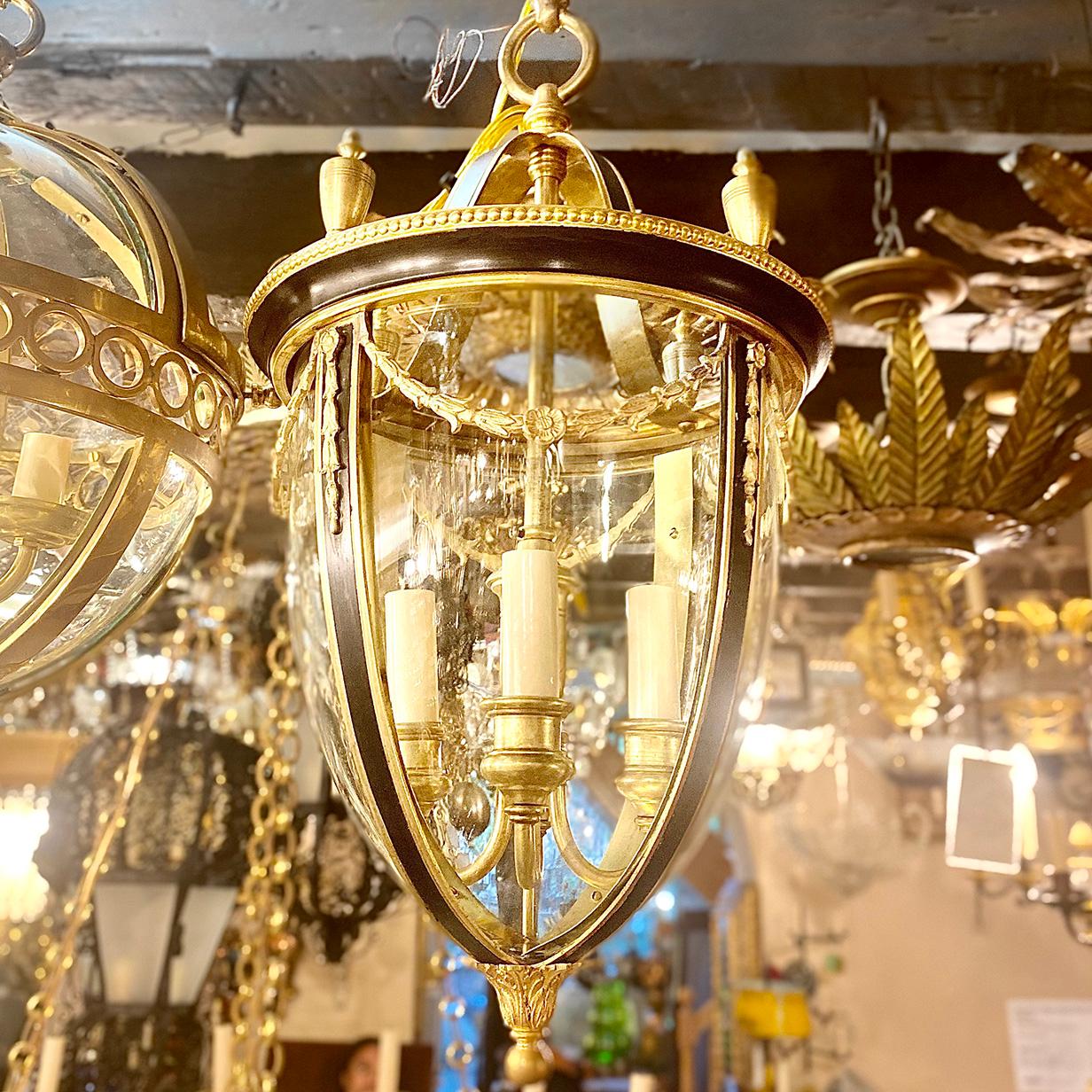 Early 20th Century Antique English Gilt Bronze Lantern For Sale