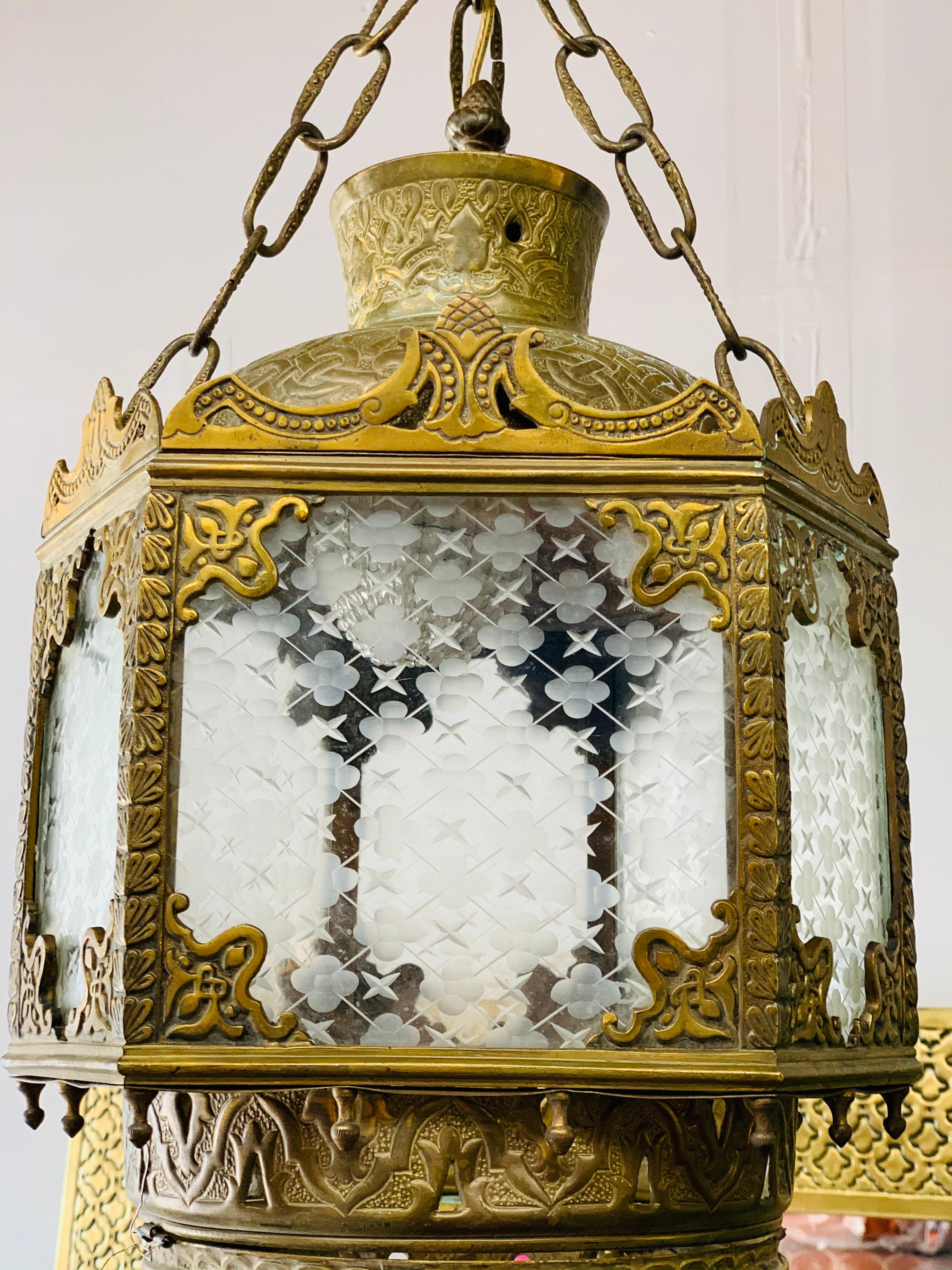 Antique English Gilt Bronze Lantern 2