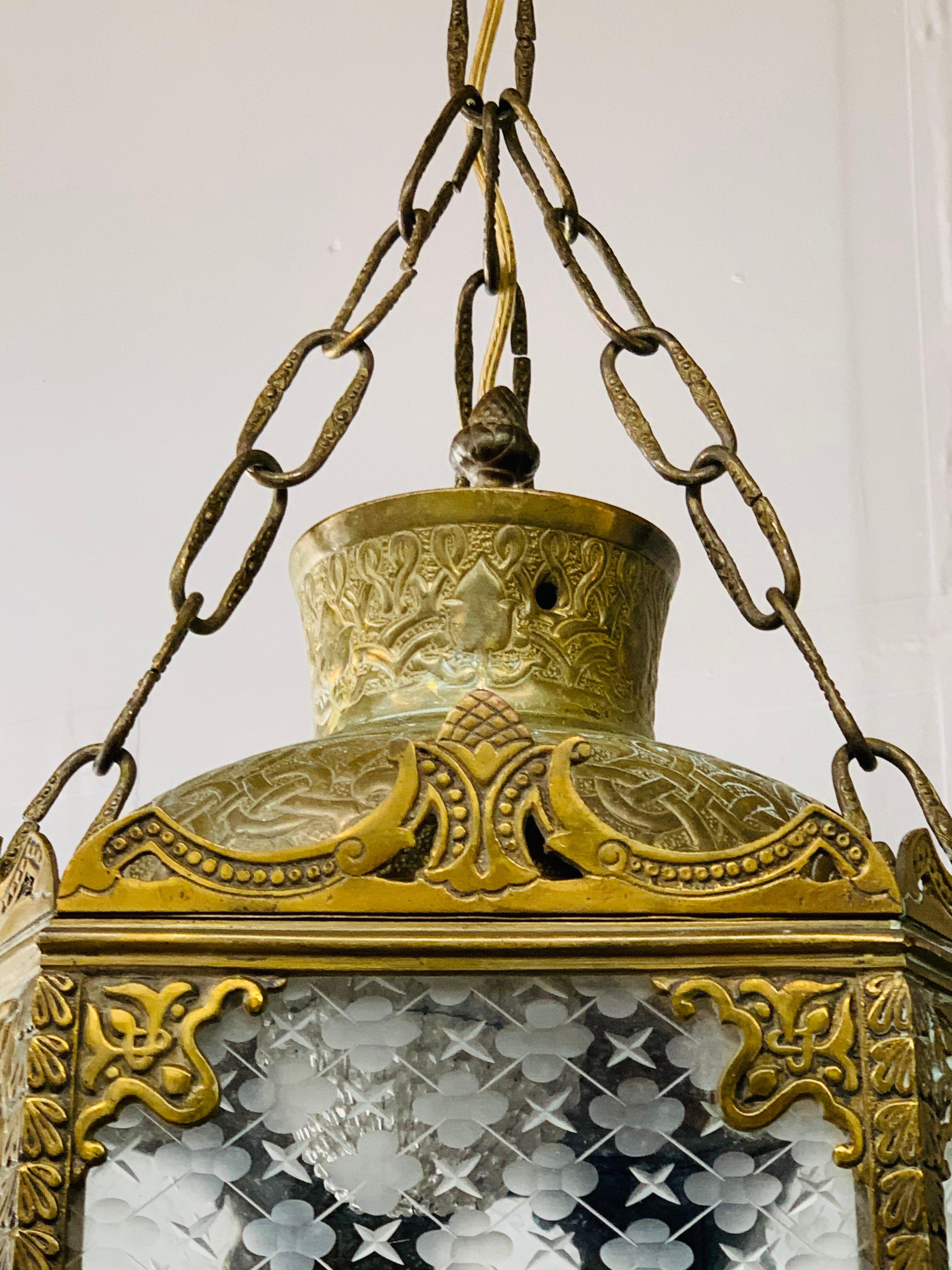 Antique English Gilt Bronze Lantern 3