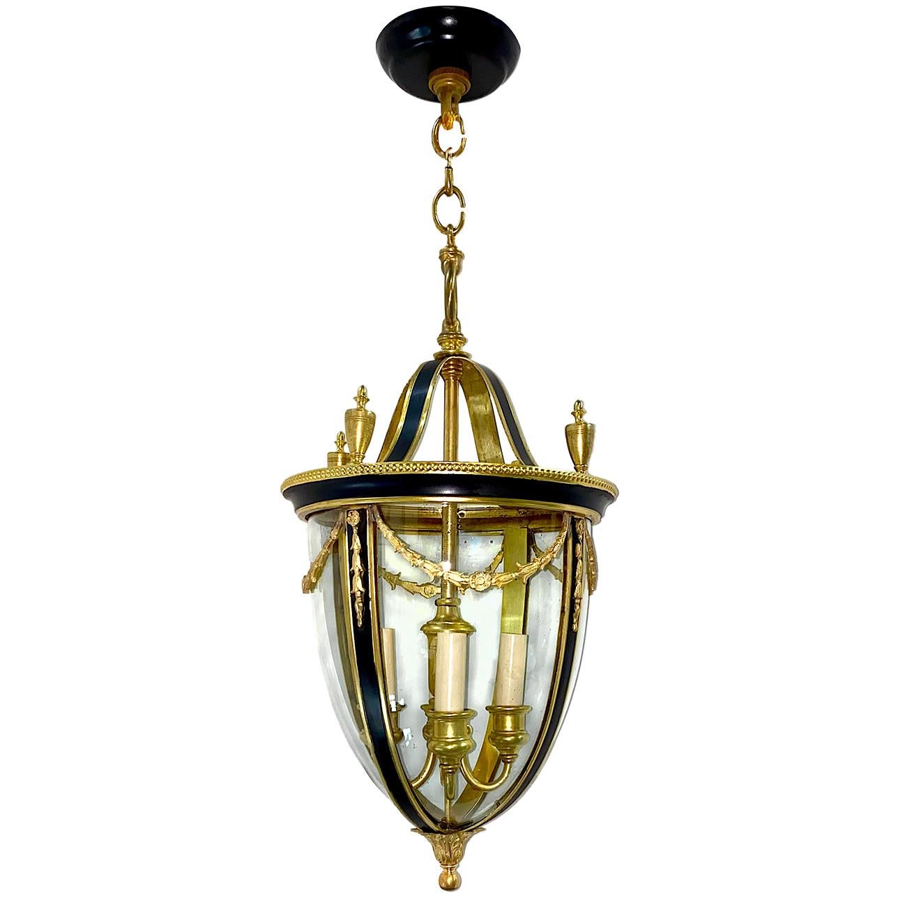 Antique English Gilt Bronze Lantern For Sale