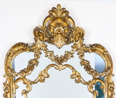 Antique English Giltwood Louis Revival Overmantel Mirror 19th Century 160 x 80cm