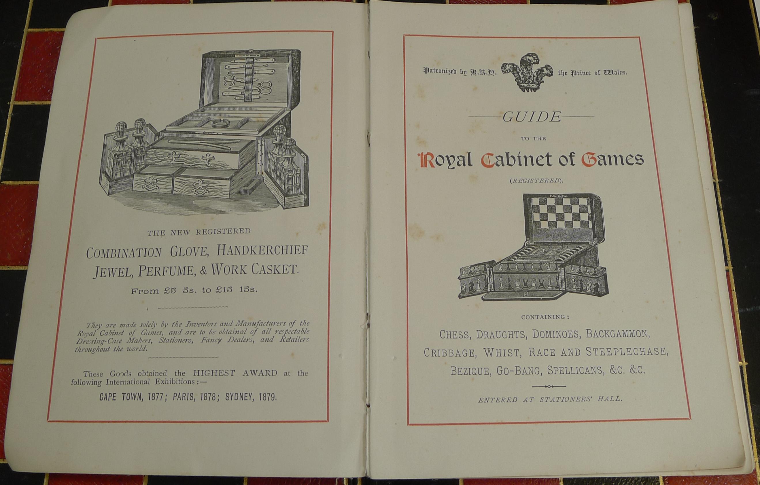 Antique English Glass Coromandel and Games Compendium / Box, circa 1880 4