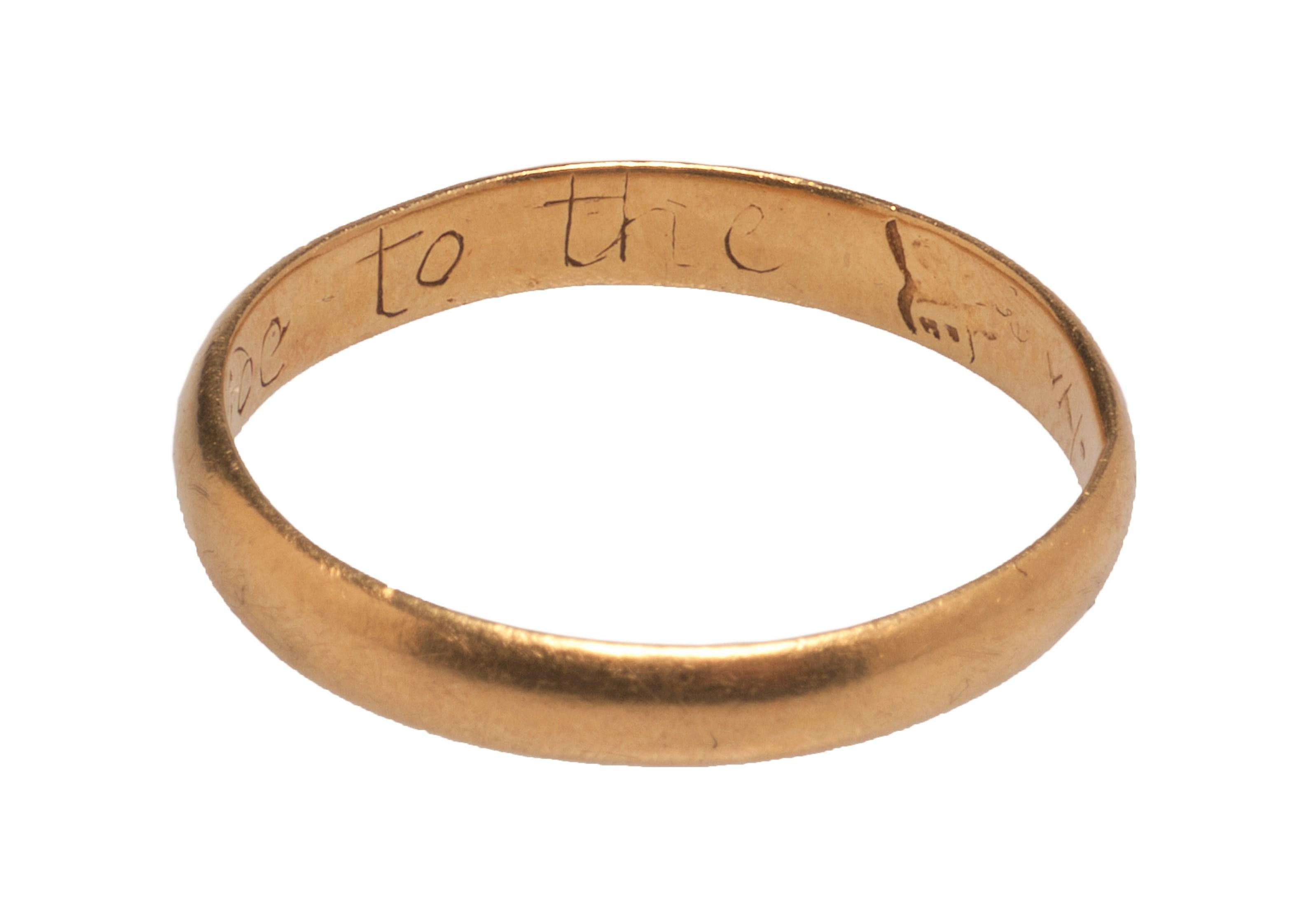 Antique English Gold Band 'Posey' Ring In Good Condition For Sale In Chicago, IL