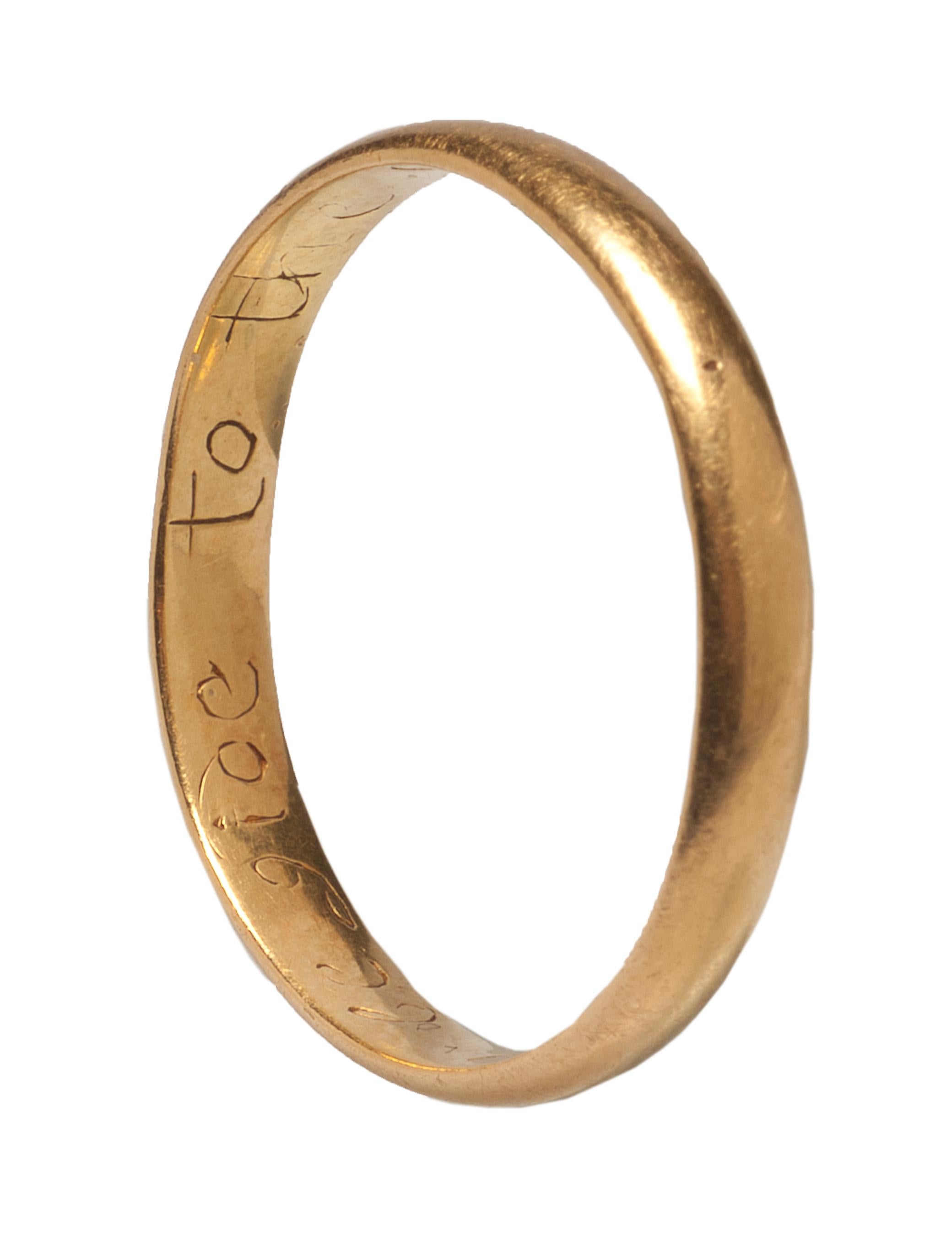 Antique English Gold Band 'Posey' Ring For Sale 1