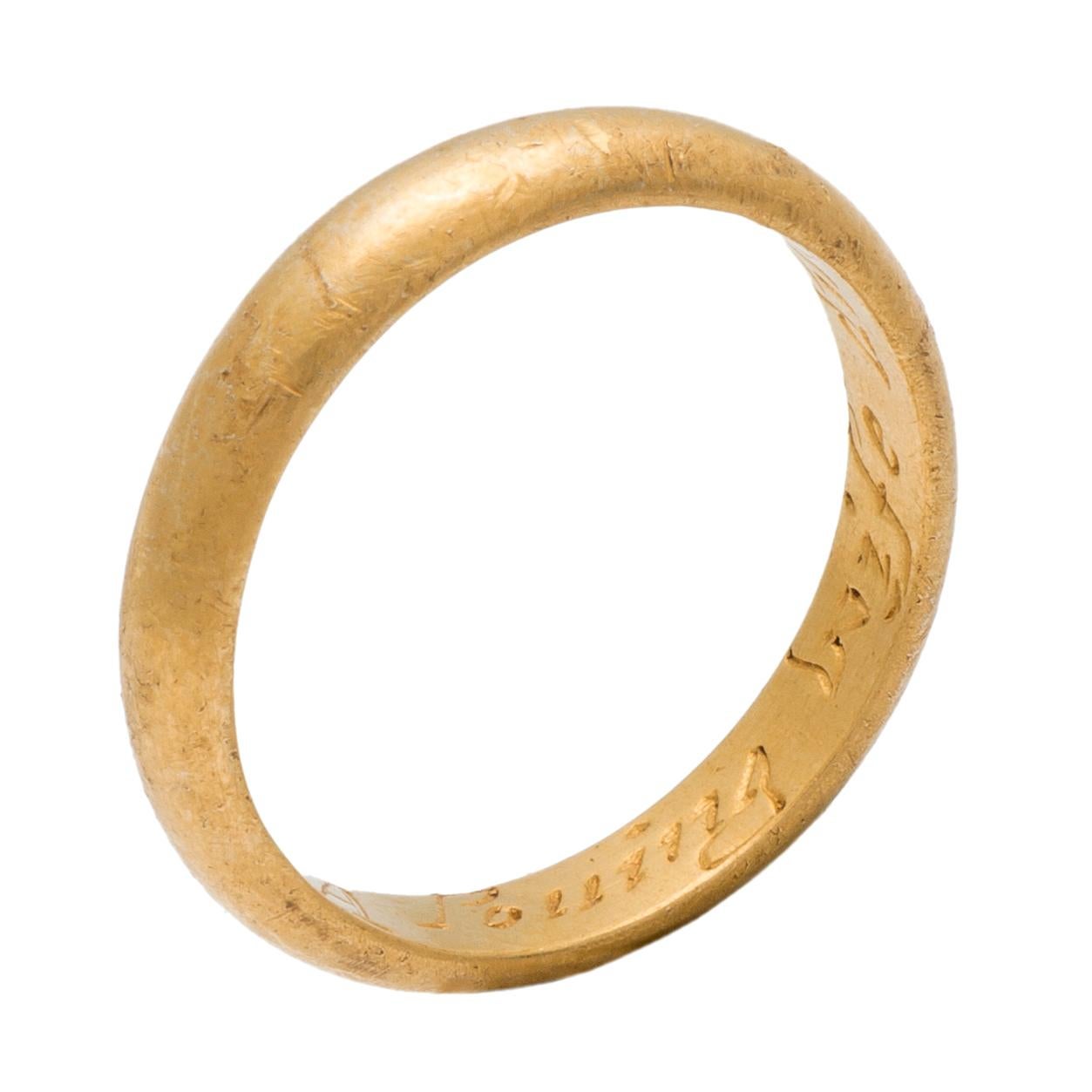 Antiker englischer Posy-Ring aus Goldband für Damen oder Herren im Angebot