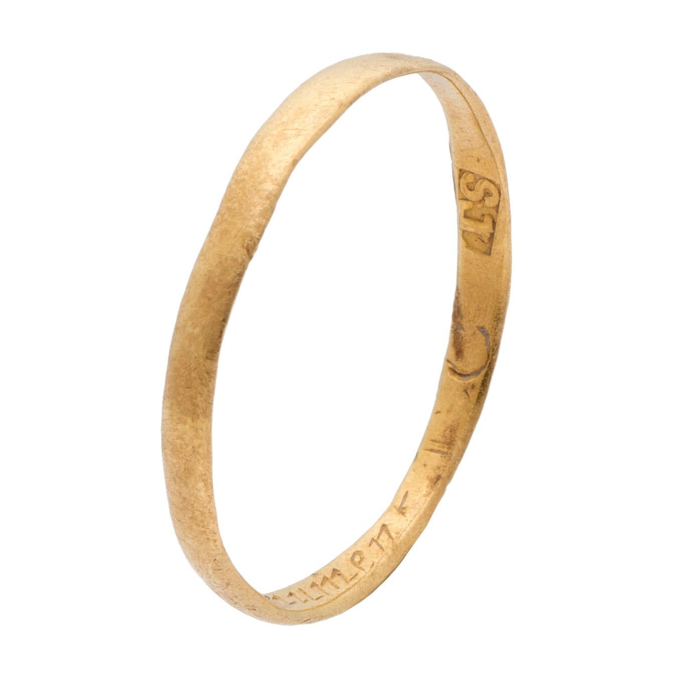 Antique English Gold Band 'Posy' Ring In Good Condition For Sale In Chicago, IL