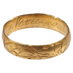 Antique English Gold Band Posy Ring