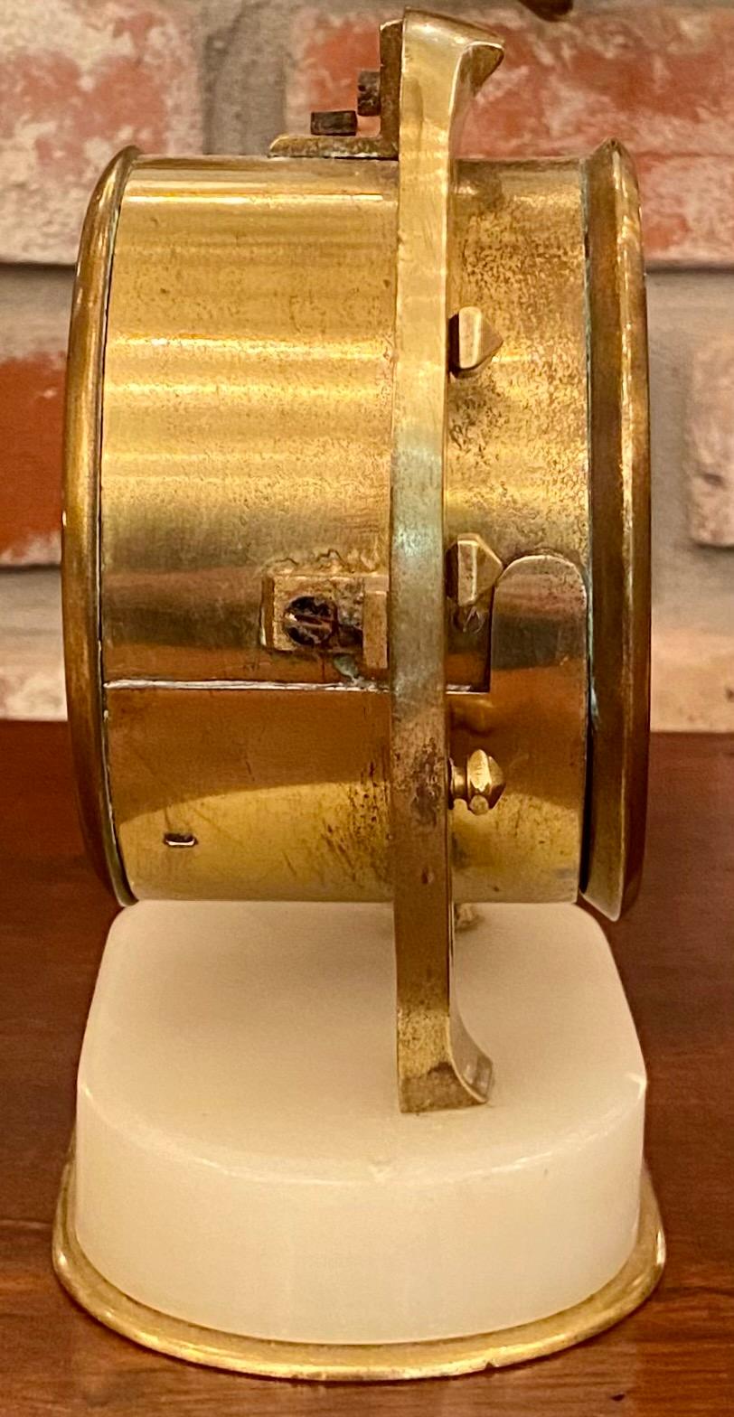 Antique English gold bronze and white marble 