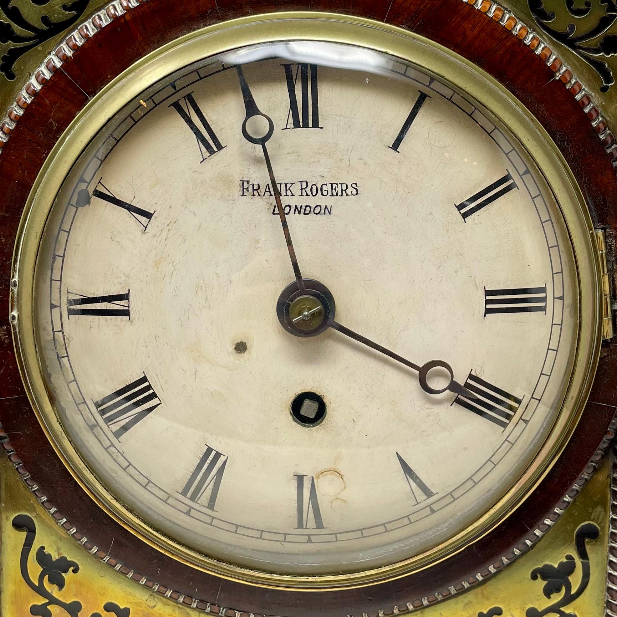 Antique English Gold Bronze Mounted Mahogany Bracket Clock, Circa 1845-1850. For Sale 1
