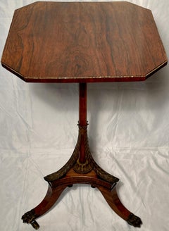 Antique English Gold Bronze Mounted Rosewood Occasional Table, Circa 1880