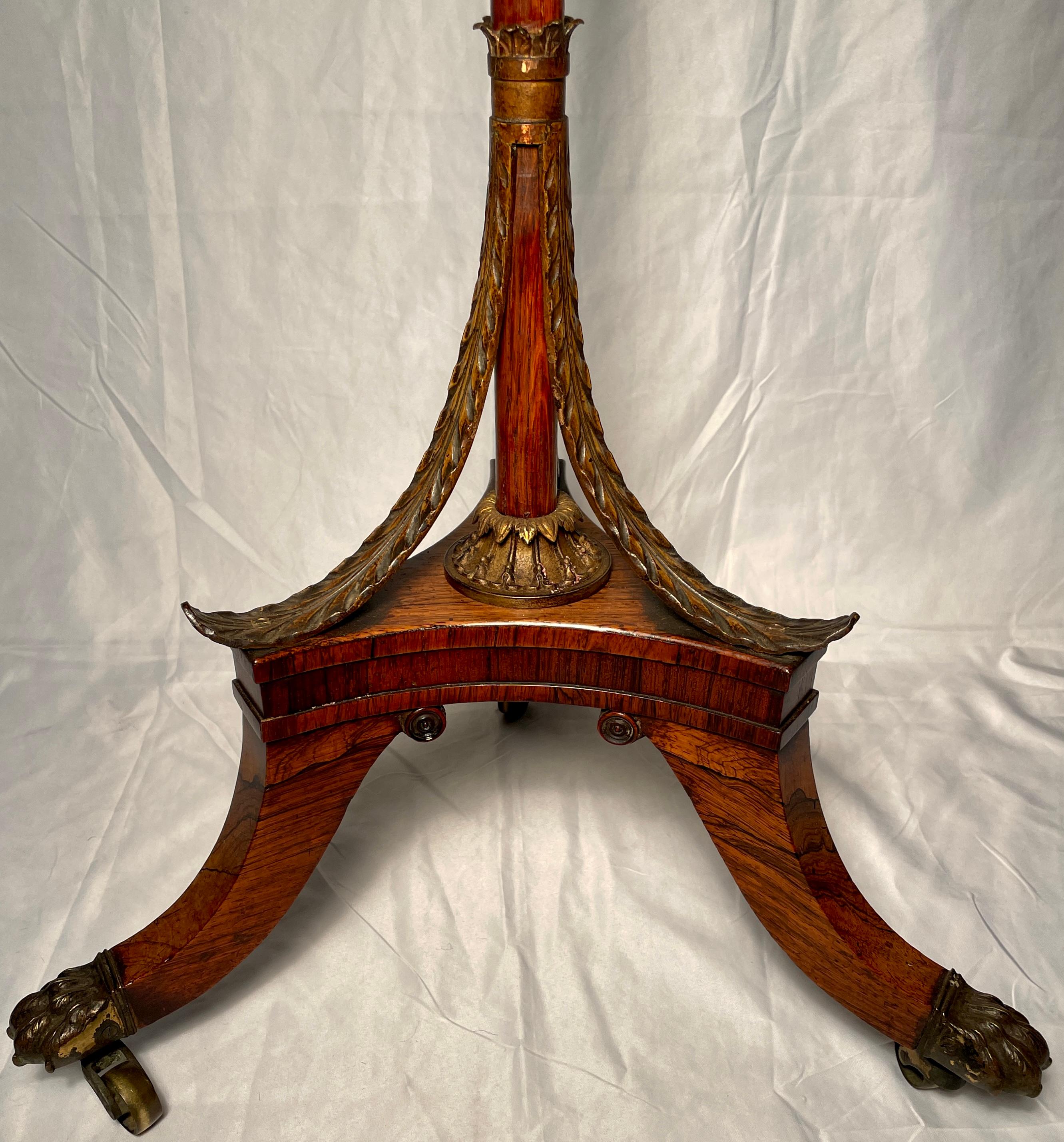 Antique English Gold Bronze Mounted Rosewood Occasional Table, Circa 1880 In Good Condition For Sale In New Orleans, LA