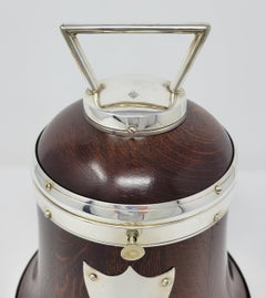 Antique English Golden Oak Biscuit Barrel
