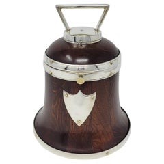 Antique English Golden Oak Biscuit Barrel